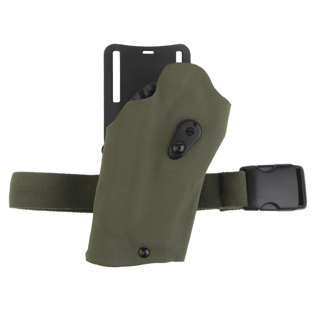 Fondina Rigida SIG P320 Light-Bearing con Sistema QLS e Cinghia Cosciale (Replica Safariland)