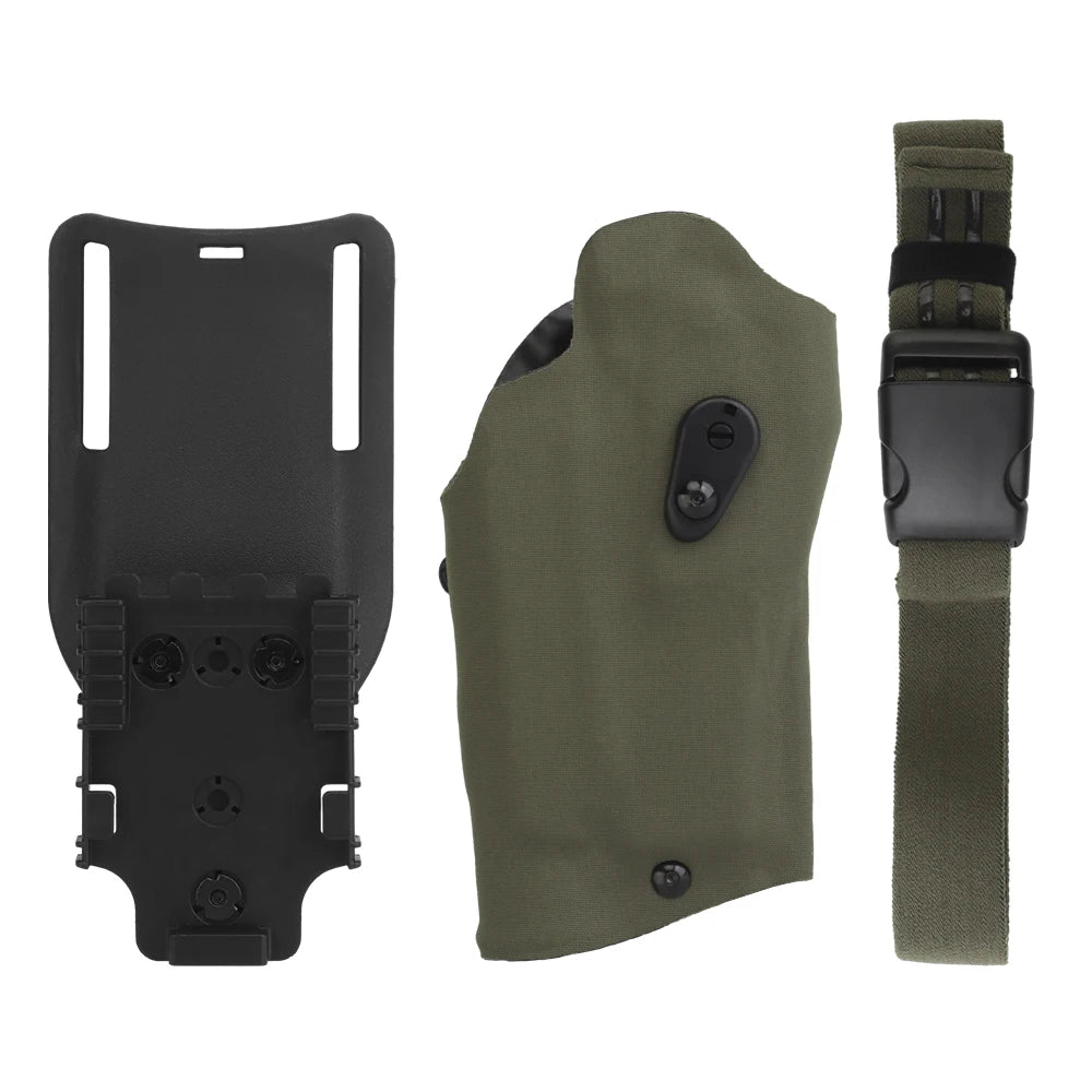 Fondina Rigida SIG P320 Light-Bearing con Sistema QLS e Cinghia Cosciale (Replica Safariland)