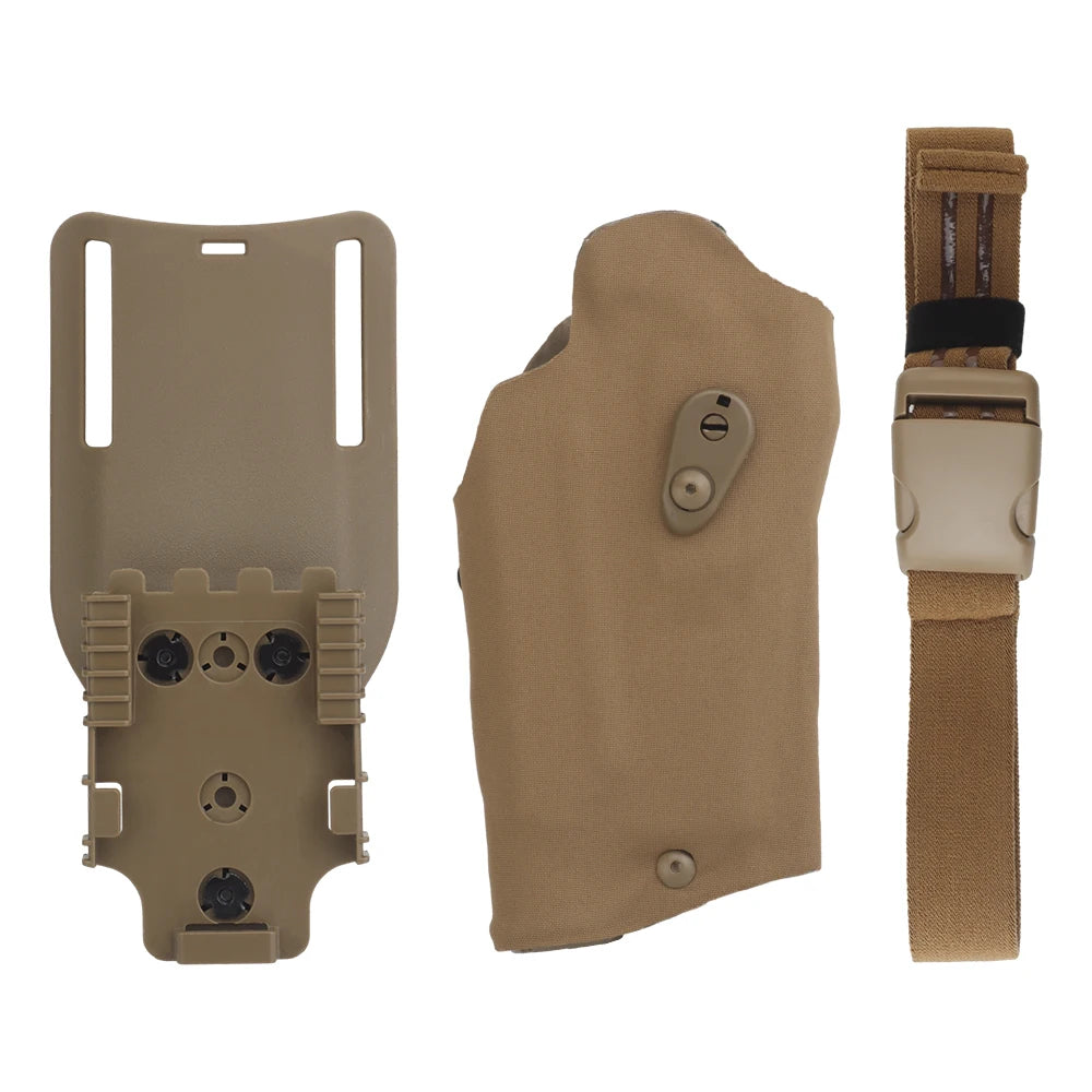 Fondina Rigida SIG P320 Light-Bearing con Sistema QLS e Cinghia Cosciale (Replica Safariland)