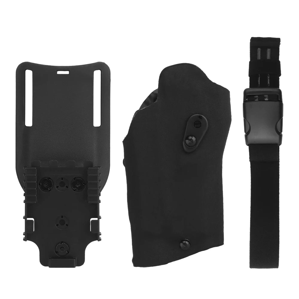 Fondina Rigida SIG P320 Light-Bearing con Sistema QLS e Cinghia Cosciale (Replica Safariland)